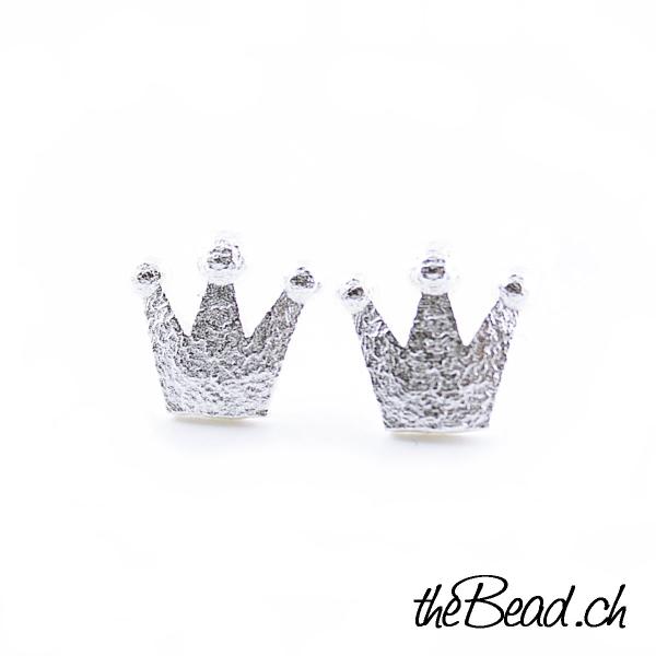 crown earrings 925 silver rosegold plated