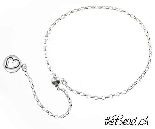 Silbararmband verstellbar