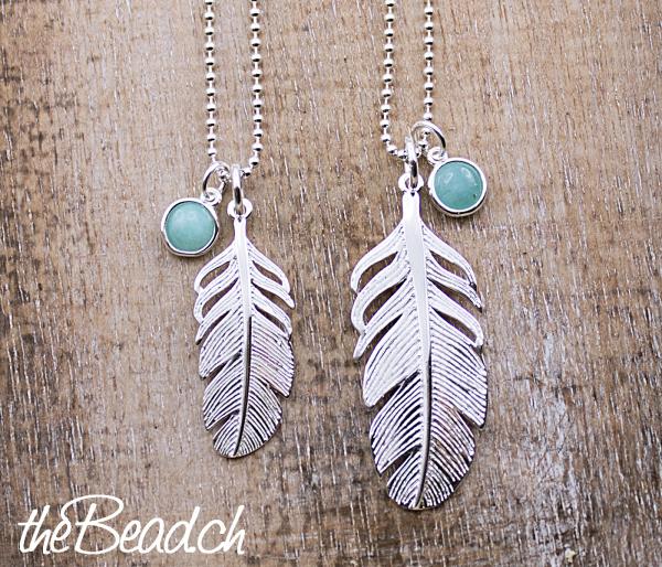 two feather necklace