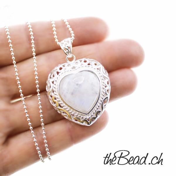 regenbogen mondstein Anhaenger bei theBead