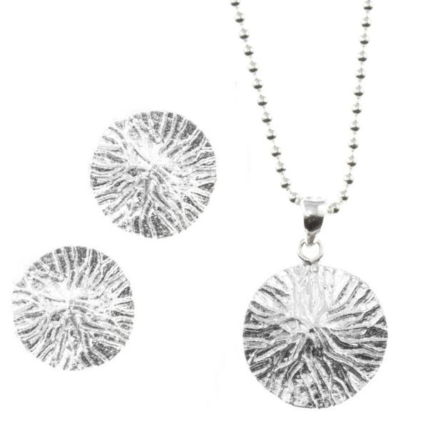 silber halskette mit ohrsteckern