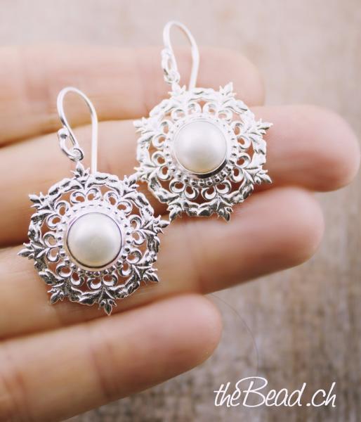 Ohrringe aus perlen ohrhänger und Silber schweizer Schmuck Onlineshop