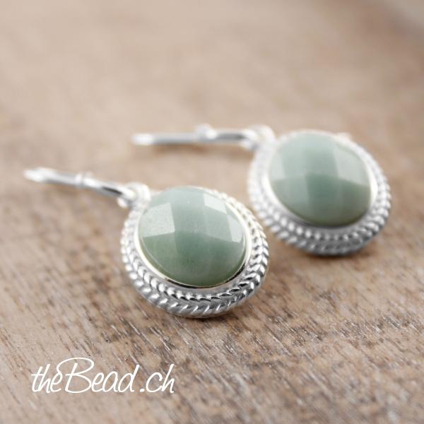 amazonite earrings made with silver