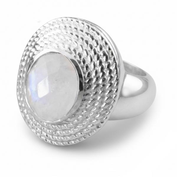 silberring mit regenbogen mondstein aus 925 sterling silber