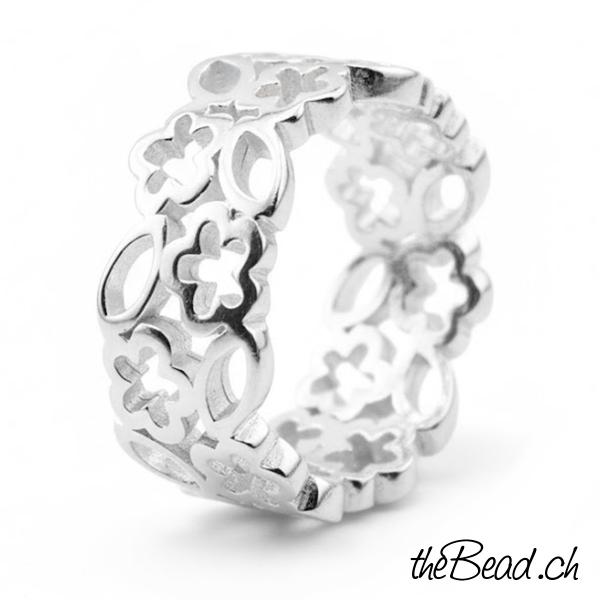 silber fingerring flower