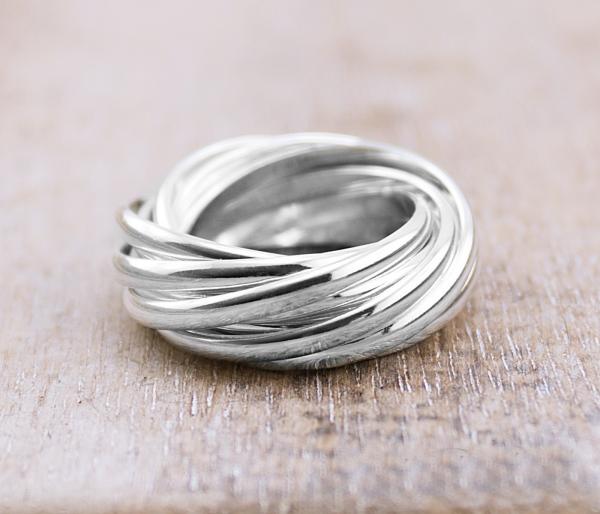 Silberring bestehend aus 9 einzelnen Ringen