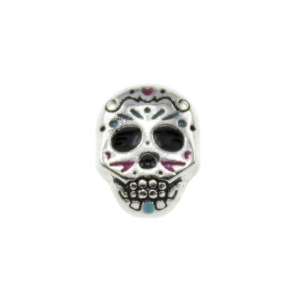 Sugar Skull Totenkopf  Einleger Inlay für Medaillon aus Metall Magnet