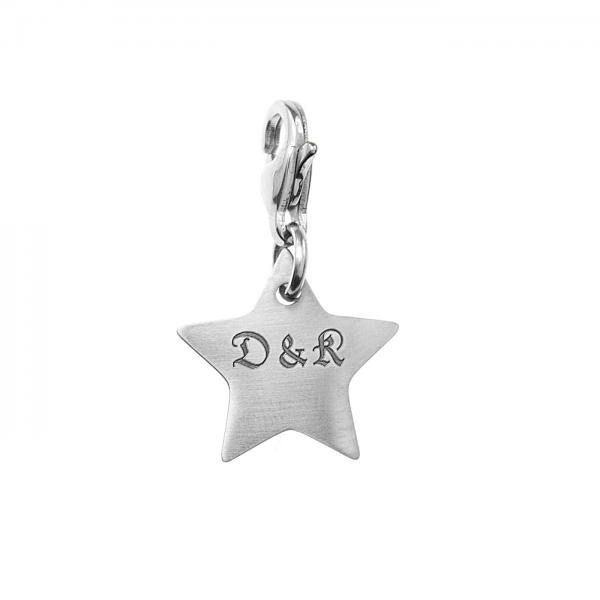 stern charm mit wunschgravur