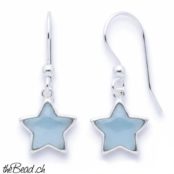 Aquamarin Stern Ohrringe