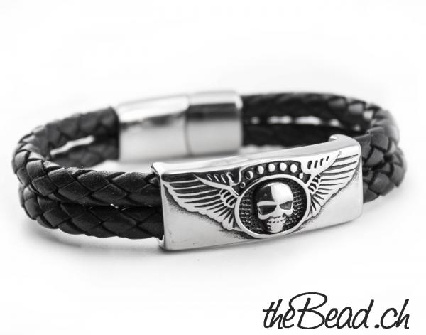 magnetschmuck Herren Lederarmband von theBead