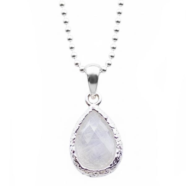 silber halskette mit regenbogen mondstein edelsteinschmuck online kaufen