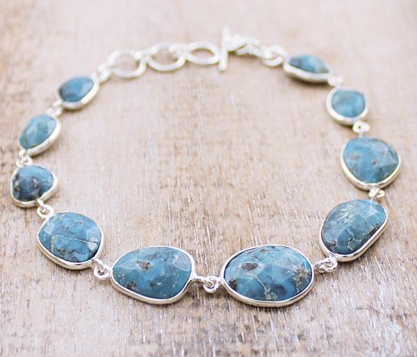 turquoise gemstone silver bracelet