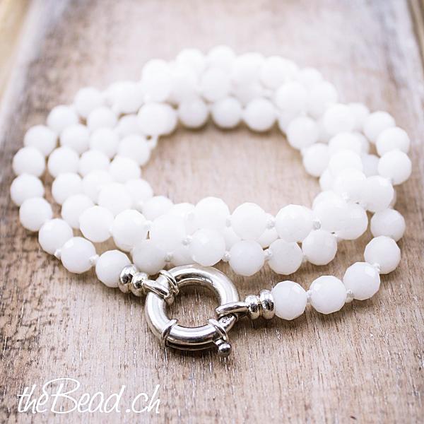 weise jade kugelkette silberkugel perlenkette mit 925 sterling silber