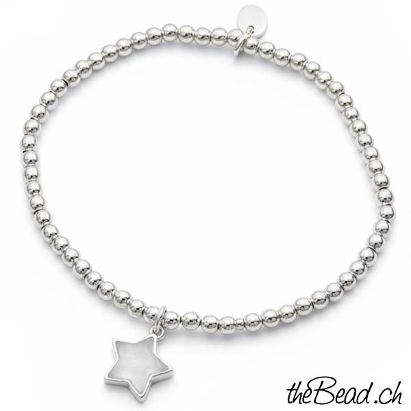 silberschmuck armband Regenbogen Mondstein stern anhaenger  Silberperlen armband aus 925 Sterling silber