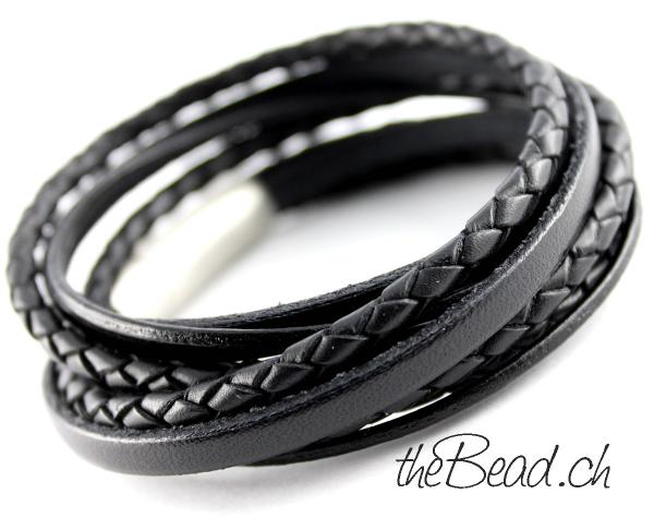 thebead Rassiges Herren Lederarmband von theBead