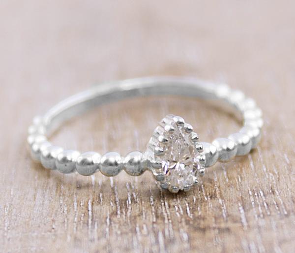 Silber Fingerring mit Zirkon