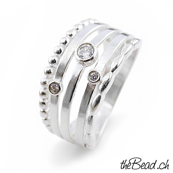 damen fingerring aus 925 sterling silber mit perle