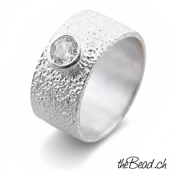 damen fingerring aus 925 sterling silber mit perle