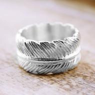 Silber FEDER Fingerring