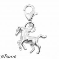 silber Charm mit Pferd
