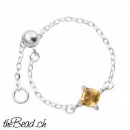 one size verstellbarer citrin fingerring