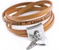 Lederarmband mit herz lebenslust lederarmband mit verschluss gravur von thebead